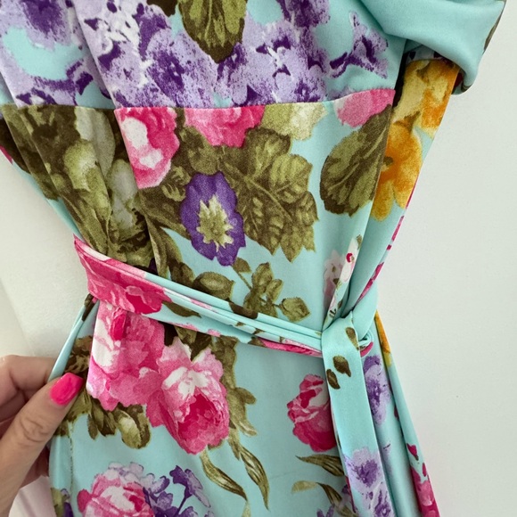 Pink Blush Maternity Floral Tie Maxi Dress - Picture 5 of 5